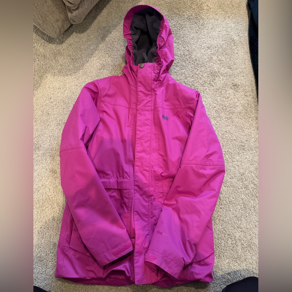 REI Cozy Dark Purple Fleece Jacket with Logo Tag Girl/ Youth Size 14/16